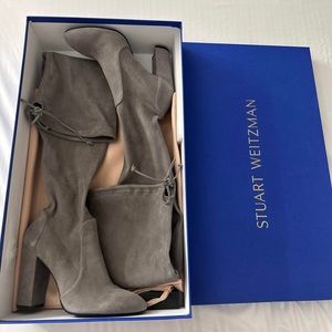 Stuart Weitzman Over the Knee Boots in Grey Suede Size 38.5